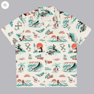 Chomp x KookSlams 10 Year Graphic Print Button Down Short Sleeve Shirt